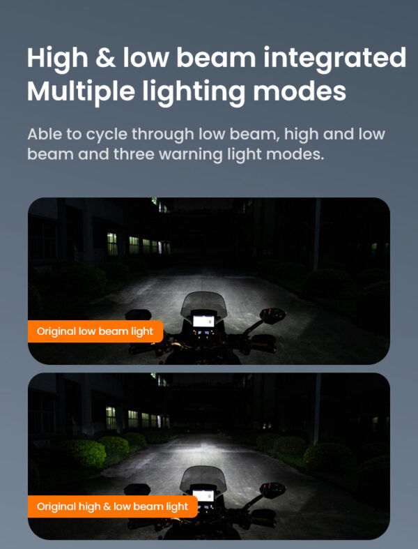 LOBOO L18S światła drogowe i mijania pomocnicze, 23 000 Lumenów, 8-stopniowa skala świecenia, homologacja, czarne, zestaw