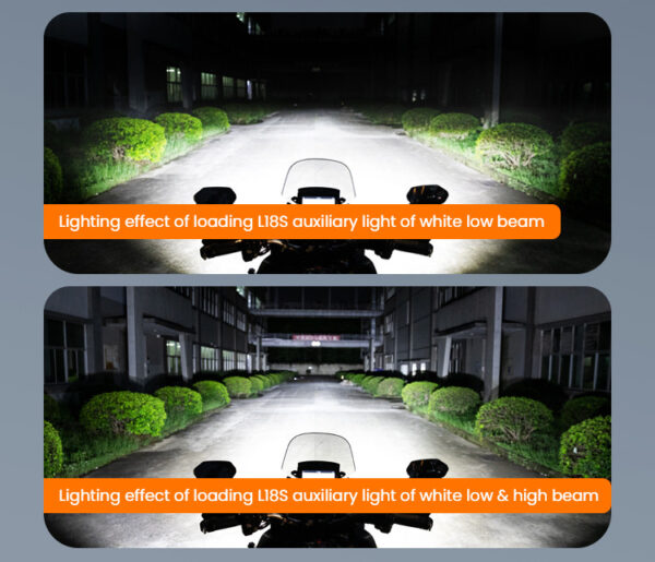 LOBOO L18S światła drogowe i mijania pomocnicze, 23 000 Lumenów, 8-stopniowa skala świecenia, homologacja, czarne, zestaw