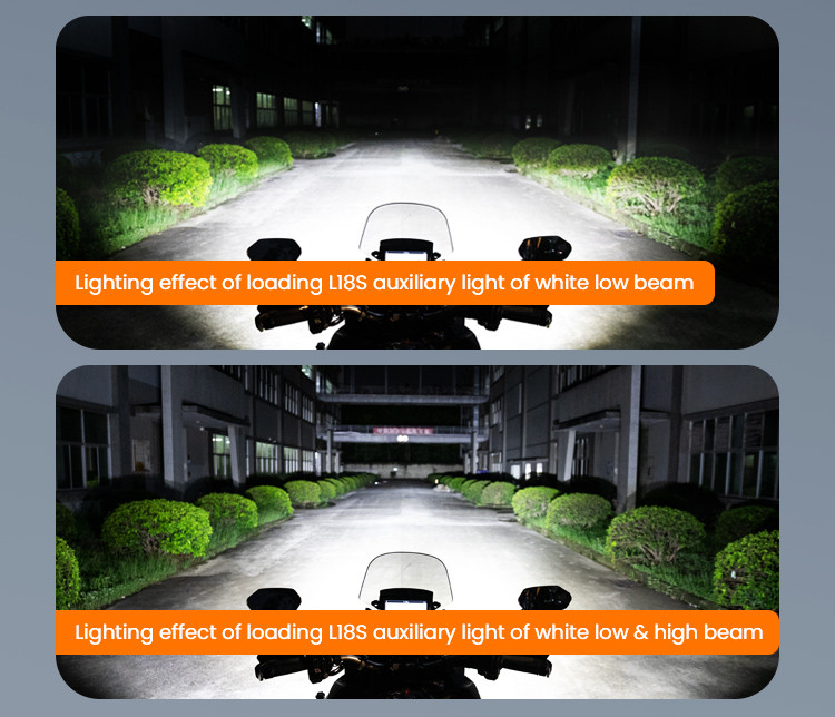 LOBOO L18S światła drogowe i mijania pomocnicze, 23 000 Lumenów, 8-stopniowa skala świecenia, homologacja, czarne, zestaw