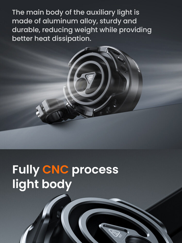 LOBOO L18S światła drogowe i mijania pomocnicze, 23 000 Lumenów, 8-stopniowa skala świecenia, homologacja, czarne, zestaw