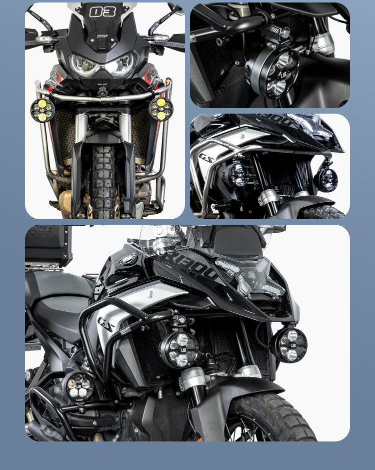 LOBOO L18S światła drogowe i mijania pomocnicze, 23 000 Lumenów, 8-stopniowa skala świecenia, homologacja, czarne, zestaw