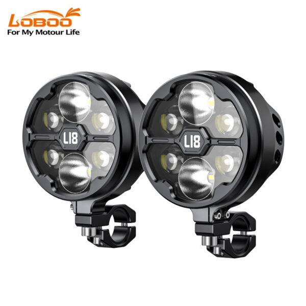 loboo-l18s-swiatlo-drogowe-i-mijania-pomocnicze-czarne LOBOO L18S lampy LED drogowe i mijania pomocnicze, 23 000 Lumenów, 8-stopniowa skala świecenia, homologacja, czarne, zestaw