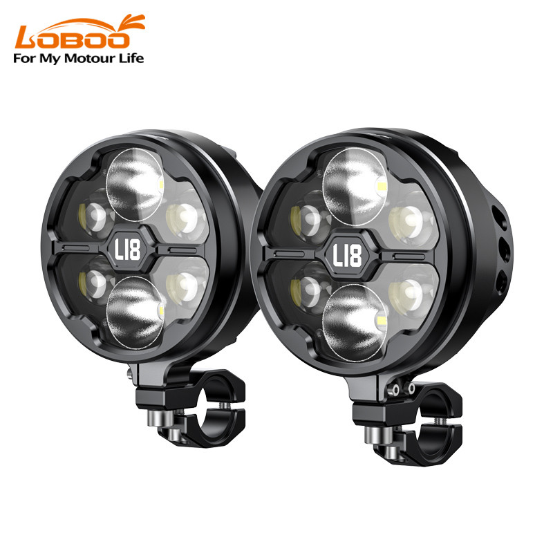 loboo-l18s-swiatlo-drogowe-i-mijania-pomocnicze-czarne LOBOO L18S lampy LED drogowe i mijania pomocnicze, 23 000 Lumenów, 8-stopniowa skala świecenia, homologacja, czarne, zestaw