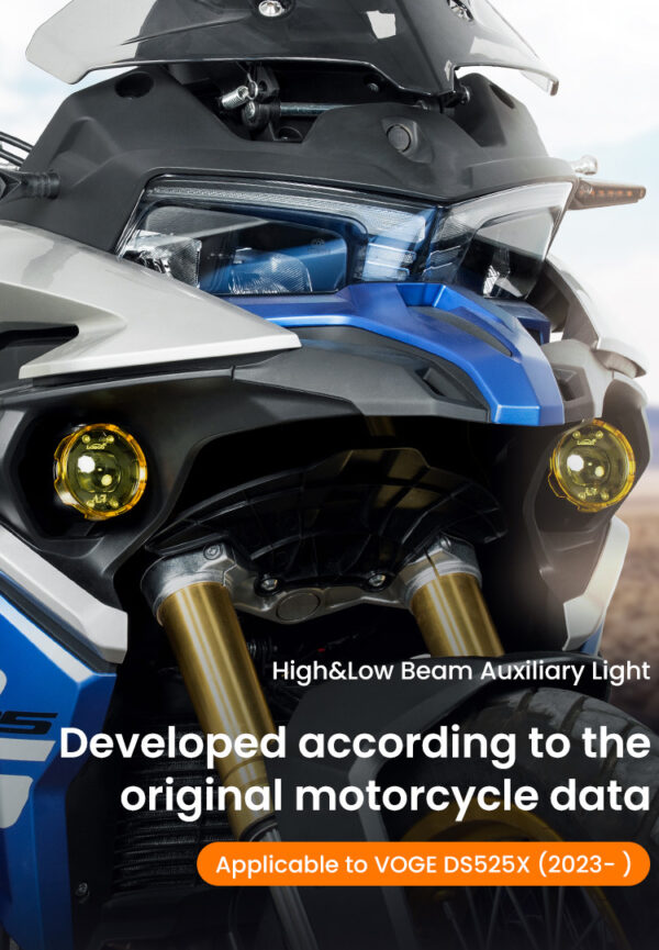 LOBOO L7 światła drogowe i mijania pomocnicze tylko dla VOGE DS525X, 15 000 Lumenów, 8-stopniowa skala świecenia, homologacja, z