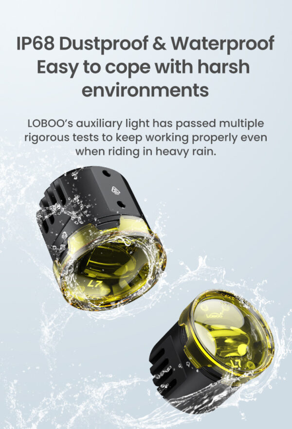 LOBOO L7 światła drogowe i mijania pomocnicze tylko dla VOGE DS525X, 15 000 Lumenów, 8-stopniowa skala świecenia, homologacja, z