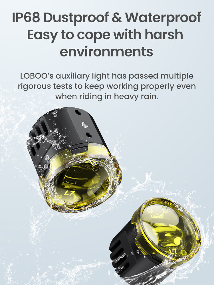 LOBOO L7 światła drogowe i mijania pomocnicze tylko dla VOGE DS525X, 15 000 Lumenów, 8-stopniowa skala świecenia, homologacja, z
