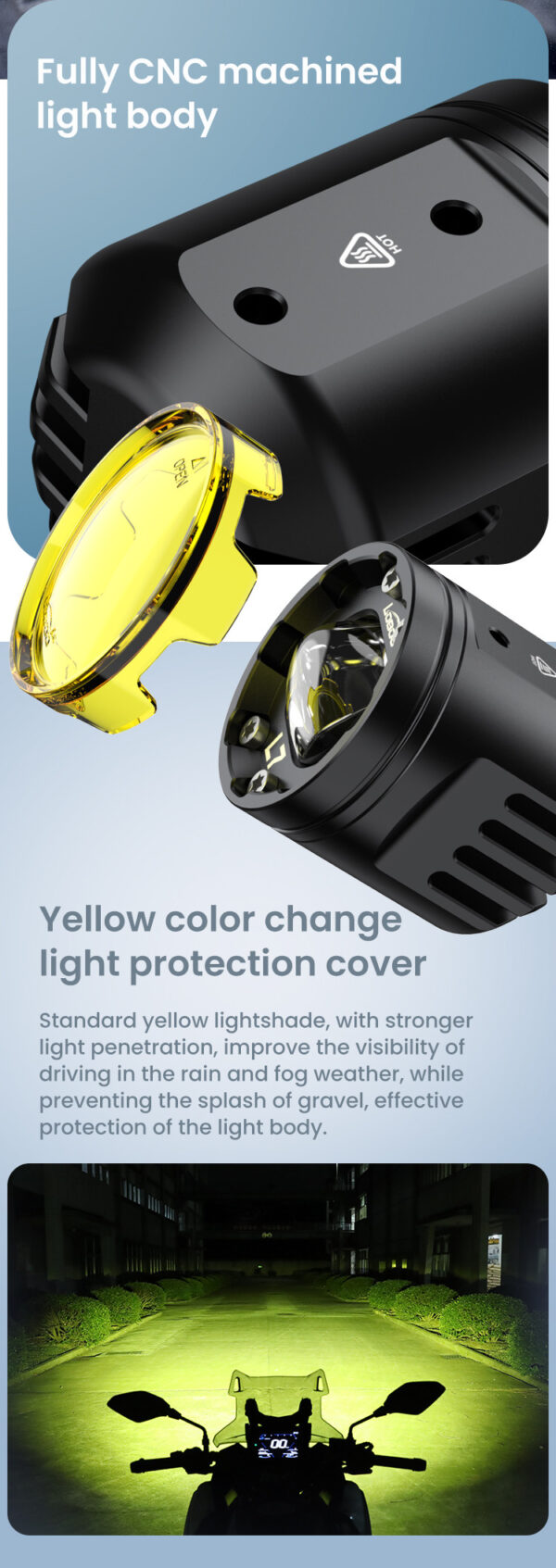 LOBOO L7 światła drogowe i mijania pomocnicze tylko dla VOGE DS525X, 15 000 Lumenów, 8-stopniowa skala świecenia, homologacja, z