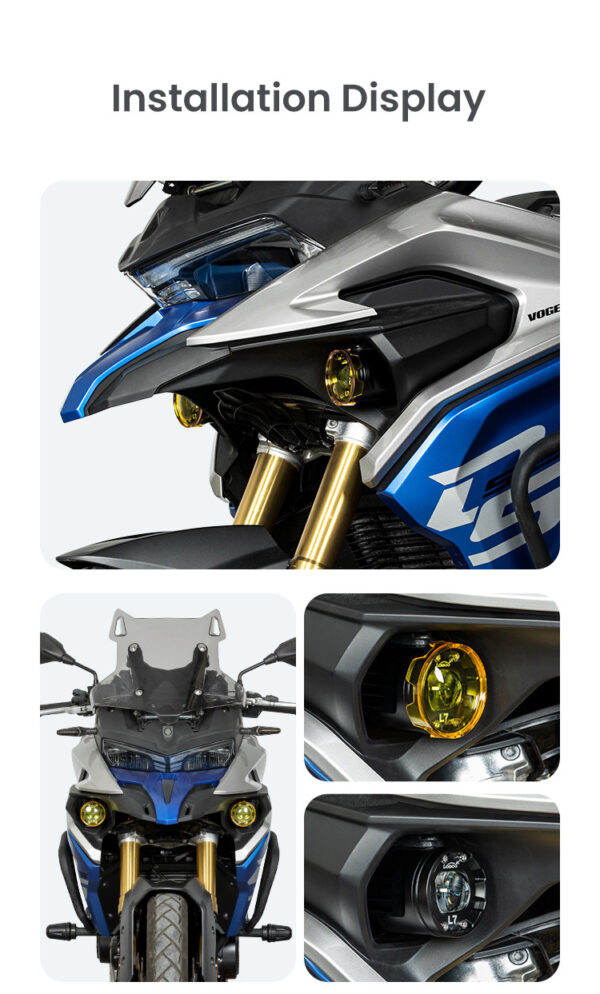 LOBOO L7 światła drogowe i mijania pomocnicze tylko dla VOGE DS525X, 15 000 Lumenów, 8-stopniowa skala świecenia, homologacja, z