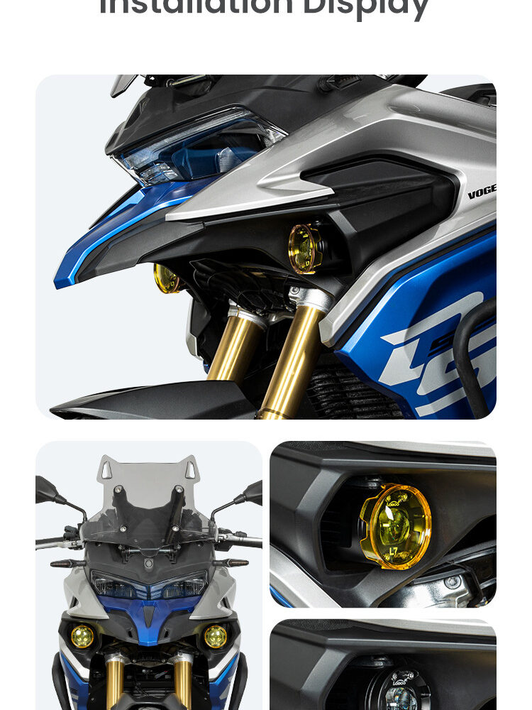 LOBOO L7 światła drogowe i mijania pomocnicze tylko dla VOGE DS525X, 15 000 Lumenów, 8-stopniowa skala świecenia, homologacja, z