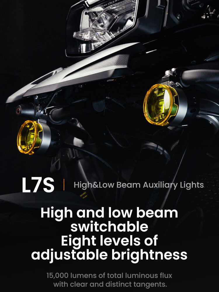 LOBOO L7 światła drogowe i mijania pomocnicze, 15 000 Lumenów, 8-stopniowa skala świecenia, homologacja, zestaw