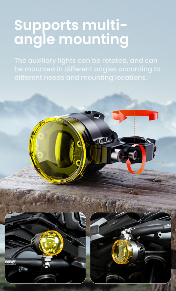 LOBOO L7 światła drogowe i mijania pomocnicze, 15 000 Lumenów, 8-stopniowa skala świecenia, homologacja, zestaw