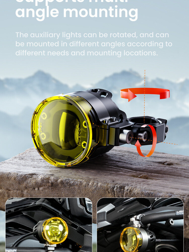 LOBOO L7 światła drogowe i mijania pomocnicze, 15 000 Lumenów, 8-stopniowa skala świecenia, homologacja, zestaw