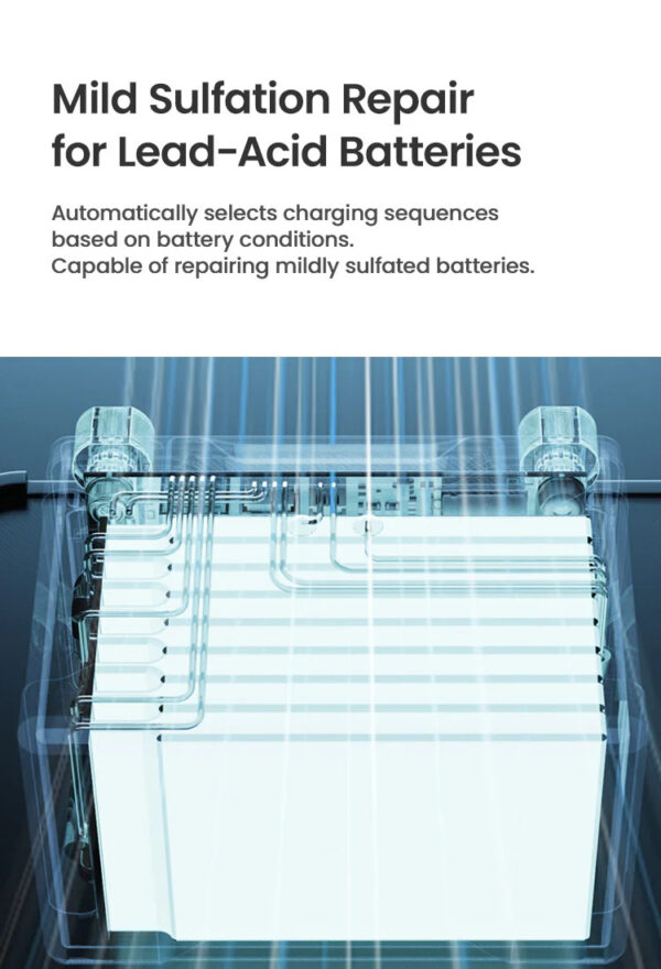 LOBOO Ładowarka dwukierunkowa (ładowanie, monitorowanie, regeneracja akumulatorów), wodoodporna, aluminiowy korpus