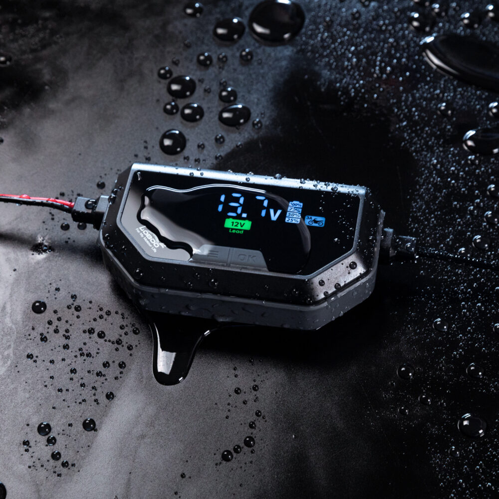 LOBOO Ładowarka motocyklowa z funkcją konserwacji 6A, do akumulatorów kwasowych, żelowych, litowych