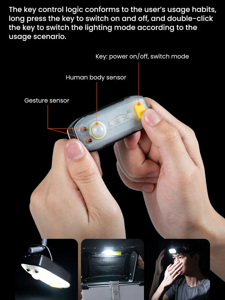 LOBOO Lampka sportowa z uchwytem na bagaż PIKE, wodoodporna IP66, czujnik ruchu