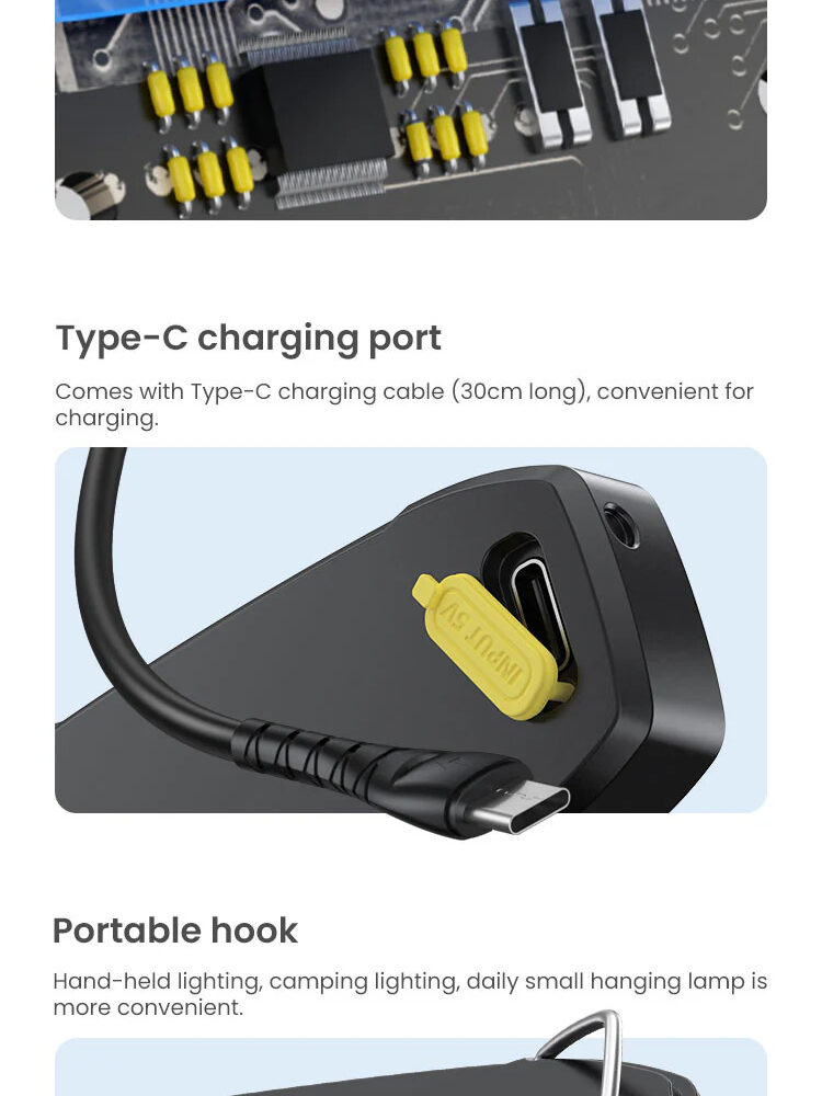 LOBOO Lampka sportowa z uchwytem na bagaż PIKE, wodoodporna IP66, czujnik ruchu