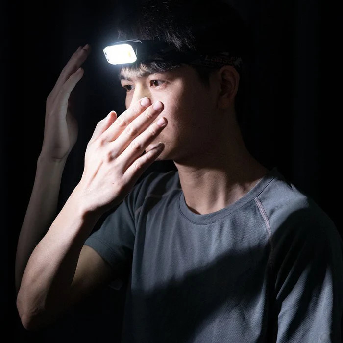 LOBOO Lampka sportowa z uchwytem na bagaż TIBET, wodoodporna IP66, czujnik ruchu