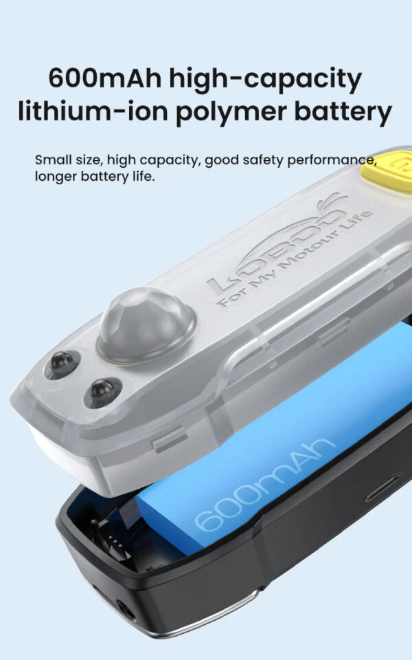 LOBOO Lampka sportowa z uchwytem na bagaż TIBET, wodoodporna IP66, czujnik ruchu