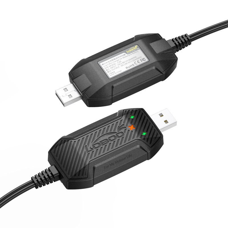 LOBOO Inteligenta Mini ładowarka do akumulatorów 12V (kwasowe, żelowe, litowe), USB