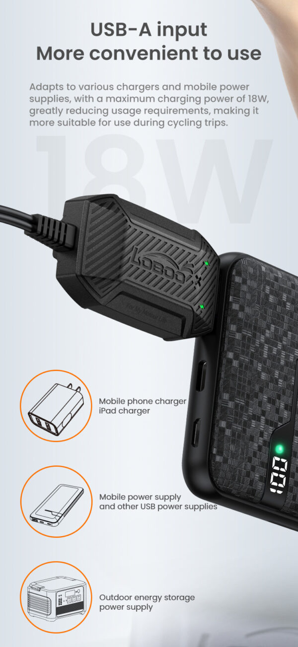 LOBOO Inteligenta Mini ładowarka do akumulatorów 12V (kwasowe, żelowe, litowe), USB