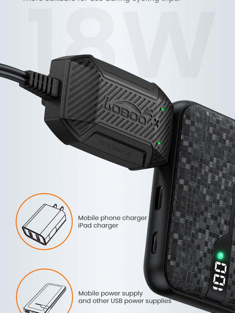 LOBOO Inteligenta Mini ładowarka do akumulatorów 12V (kwasowe, żelowe, litowe), USB