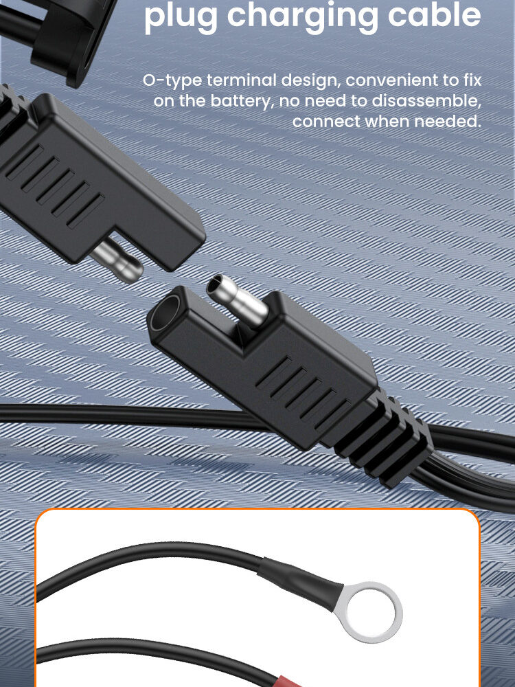 LOBOO Inteligenta Mini ładowarka do akumulatorów 12V (kwasowe, żelowe, litowe), USB