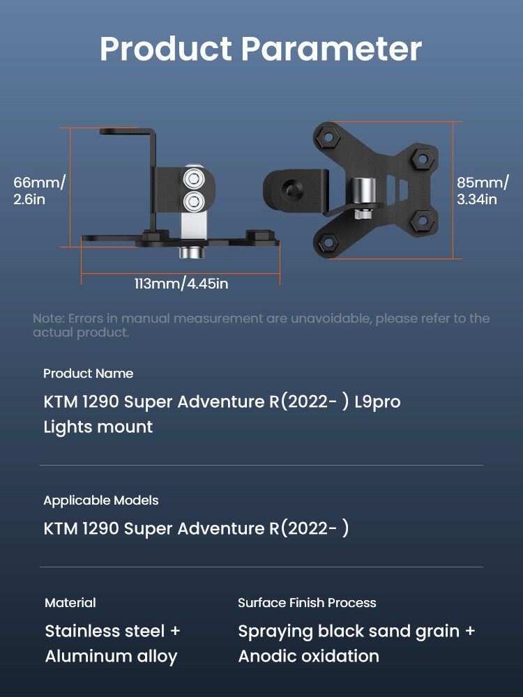 LOBOO Mocowanie świateł do KTM 1290 Super Adventure R (2022-), stal nierdzewna