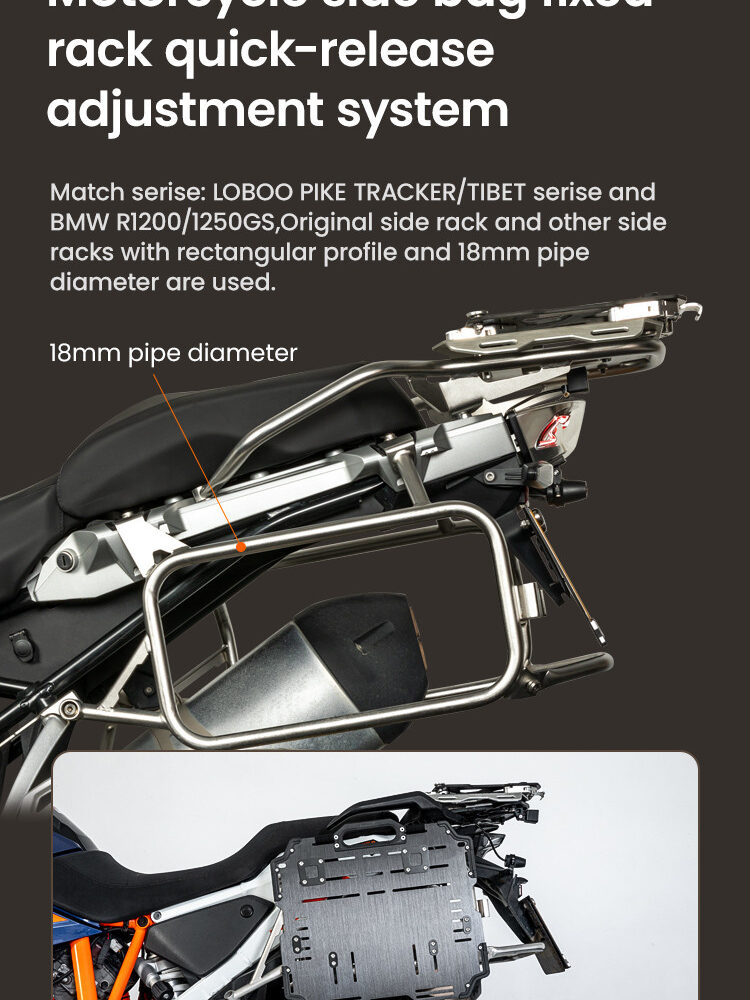 LOBOO Pompowane miękkie torby boczne na gmole, wodoodporne z aluminiowymi płytami montażowymi, seria ALPINE, 1 zestaw - 2 szt 23