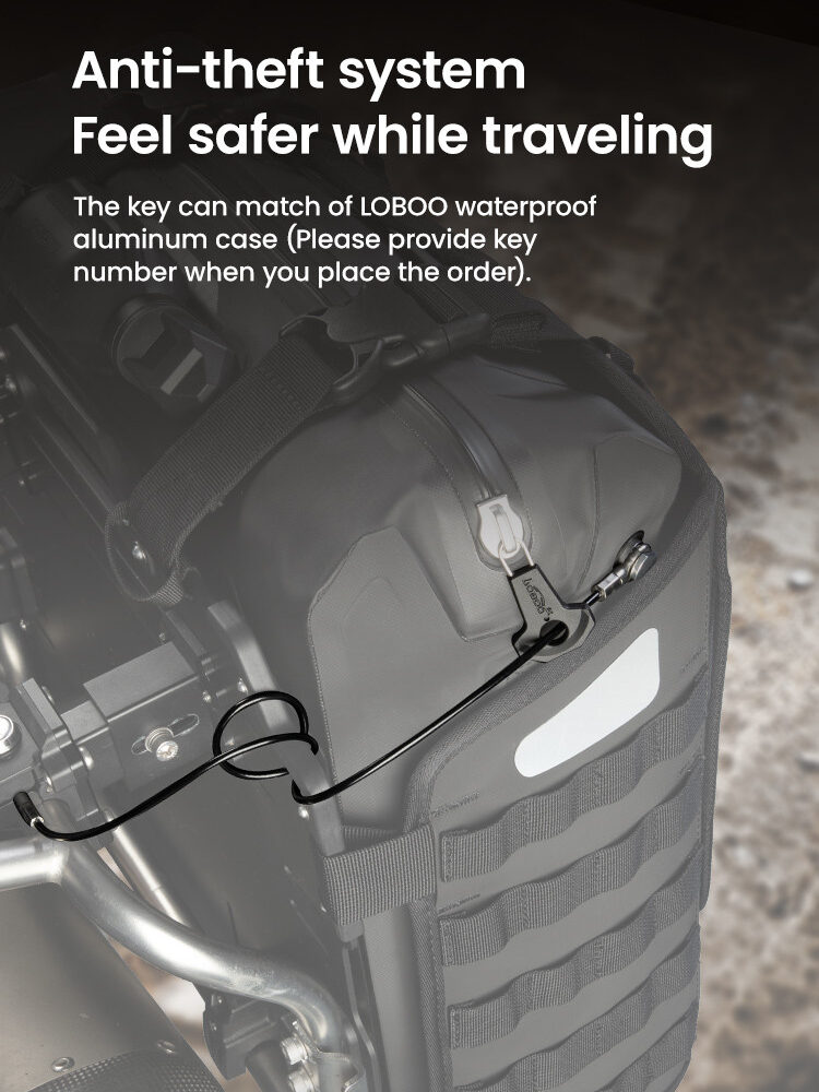 LOBOO Pompowane miękkie torby boczne na gmole, wodoodporne z aluminiowymi płytami montażowymi, seria ALPINE, 1 zestaw - 2 szt 23