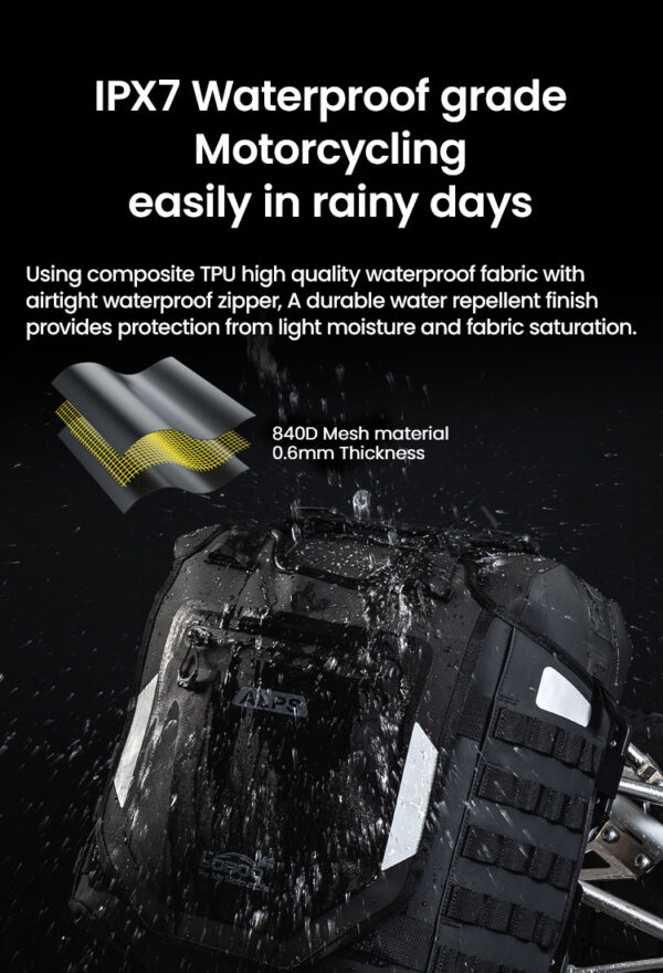 LOBOO Pompowane miękkie torby boczne na gmole, wodoodporne z aluminiowymi płytami montażowymi, seria ALPINE, 1 zestaw - 2 szt 23