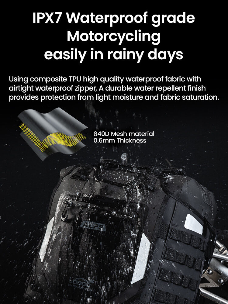 LOBOO Pompowane miękkie torby boczne na gmole, wodoodporne z aluminiowymi płytami montażowymi, seria ALPINE, 1 zestaw - 2 szt 23