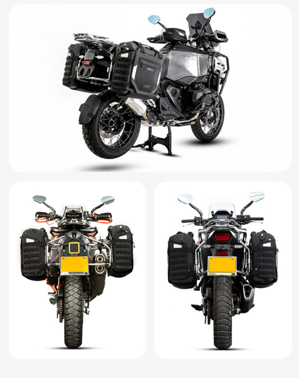 LOBOO Pompowane miękkie torby boczne na gmole, wodoodporne z aluminiowymi płytami montażowymi, seria ALPINE, 1 zestaw - 2 szt 23