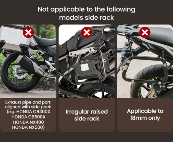 LOBOO Pompowane miękkie torby boczne na gmole, wodoodporne z aluminiowymi płytami montażowymi, seria ALPINE, czarne, 1 zestaw -