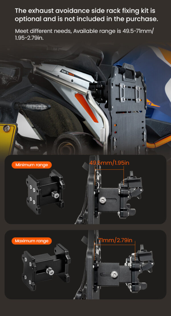 LOBOO Pompowane miękkie torby boczne na gmole, wodoodporne z aluminiowymi płytami montażowymi, seria ALPINE, czarne, 1 zestaw -