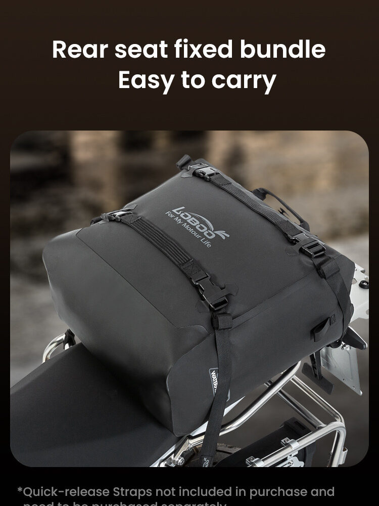 LOBOO Pompowane miękkie torby boczne na gmole, wodoodporne z aluminiowymi płytami montażowymi, seria ALPINE, czarne, 1 zestaw -