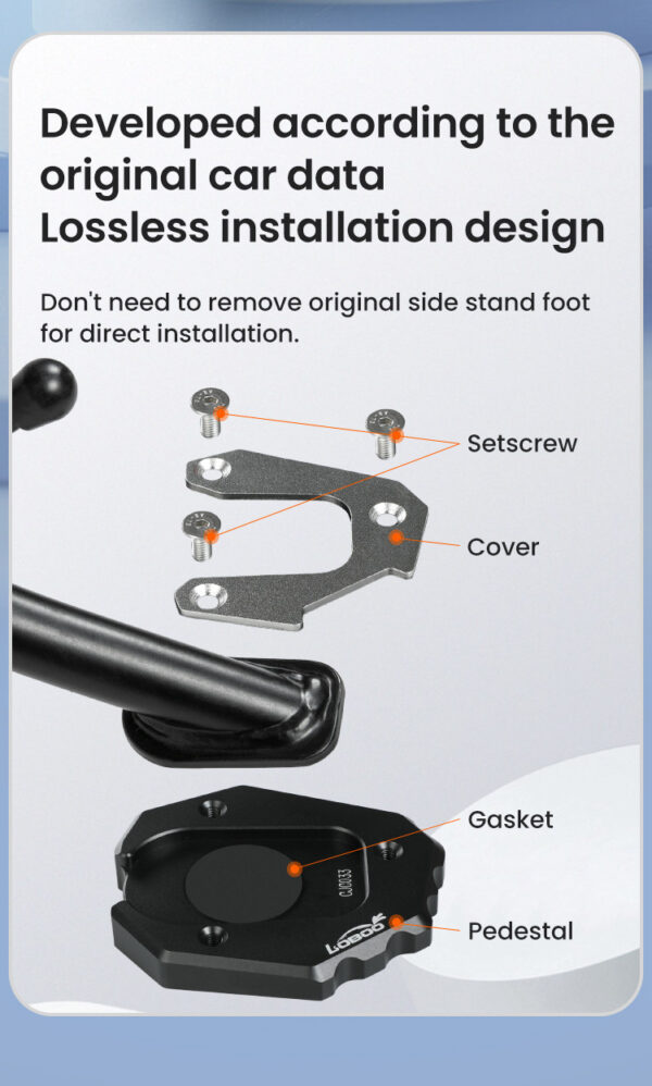 LOBOO Nakładka na stopkę boczną, aluminiowa do BMW F750GS
