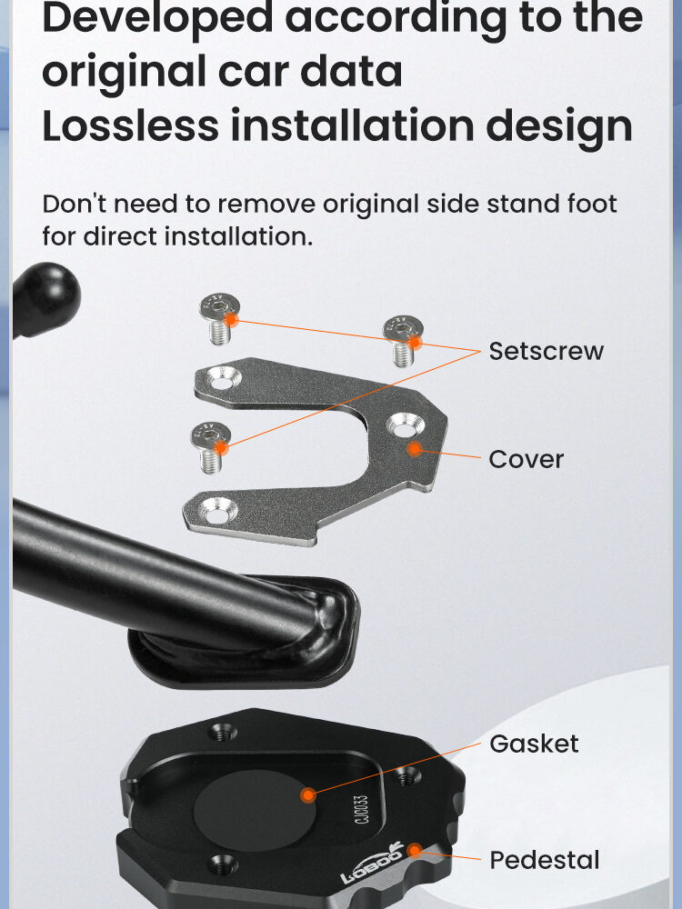 LOBOO Nakładka na stopkę boczną, aluminiowa do BMW F750GS