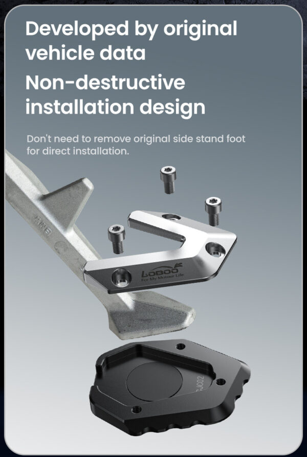 LOBOO Nakładka na stopkę boczną, aluminiowa do BMW F900GS (2024-)