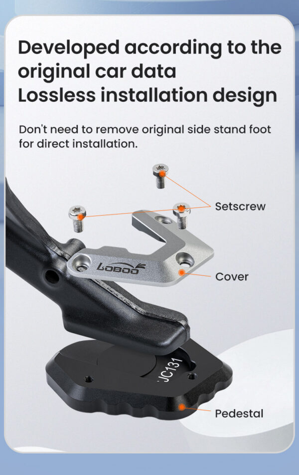 LOBOO Nakładka na stopkę boczną, aluminiowa do BMW R1300GS