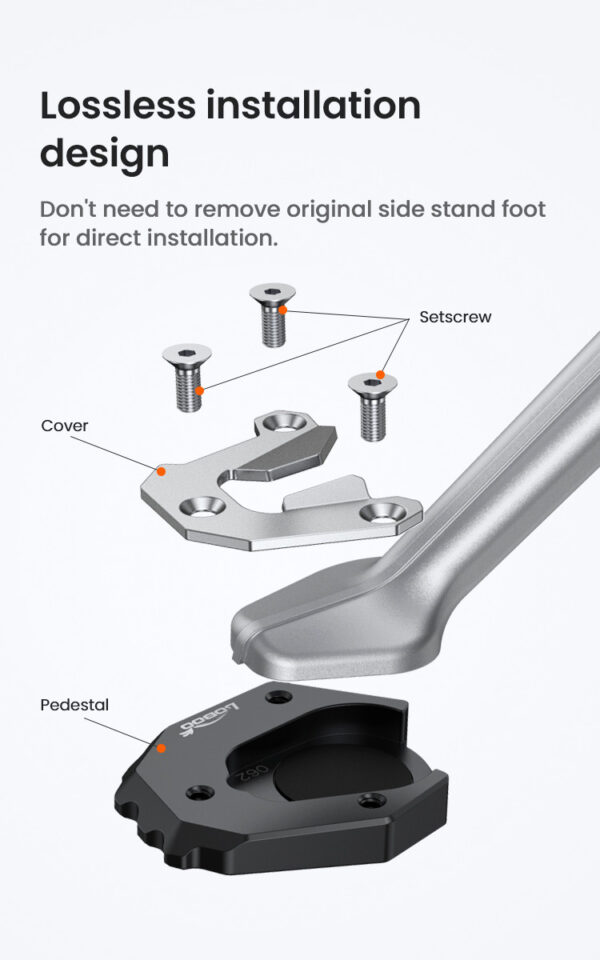 LOBOO Nakładka poszerzajaca na stopkę boczną, aluminiowa do BMW S1000XR (2021) (10.3.03062.001.11)
