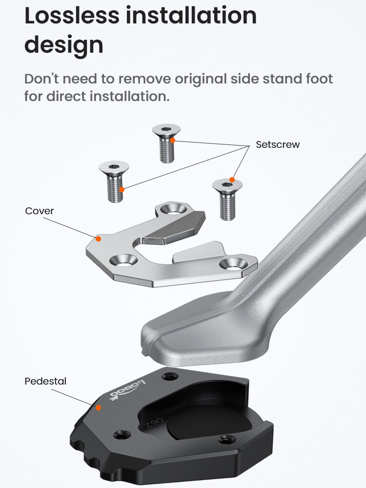 LOBOO Nakładka poszerzajaca na stopkę boczną, aluminiowa do BMW S1000XR (2021) (10.3.03062.001.11)