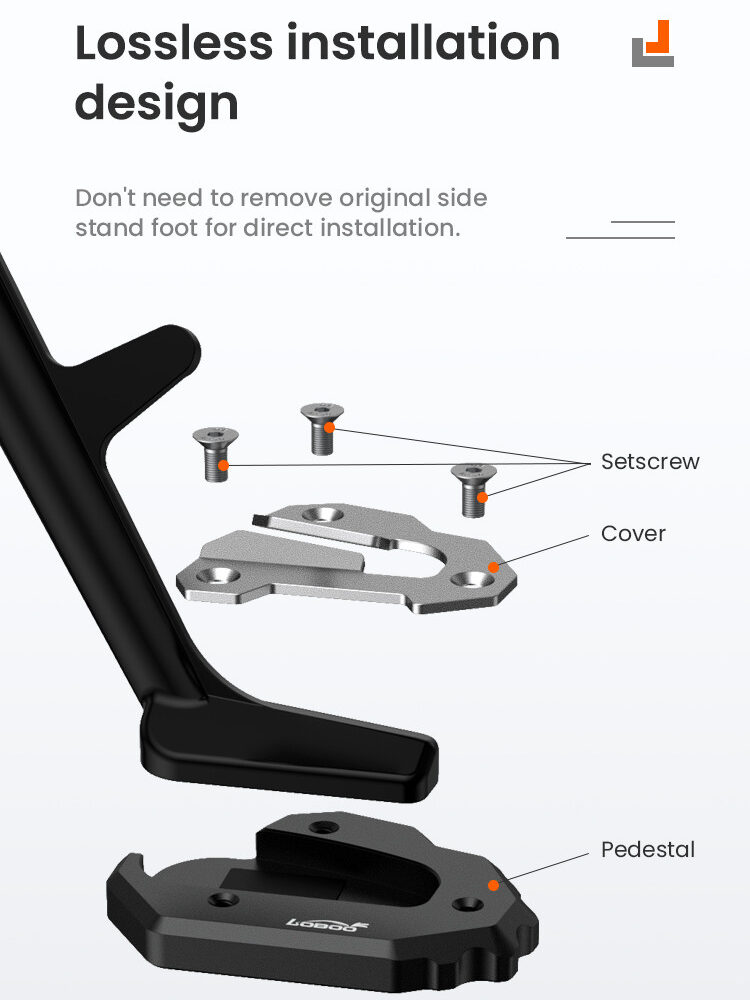 LOBOO Nakładka na stopkę boczną, aluminiowa do HONDA GL1800