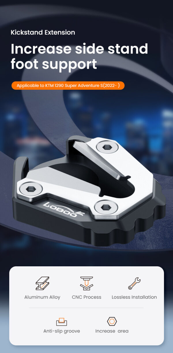 LOBOO Nakładka na stopkę boczną, aluminiowa do KTM1290 Super Adventure S (2022-)