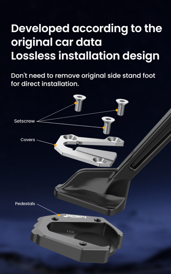 LOBOO Nakładka na stopkę boczną, aluminiowa do KTM1290 Super Adventure S (2022-)