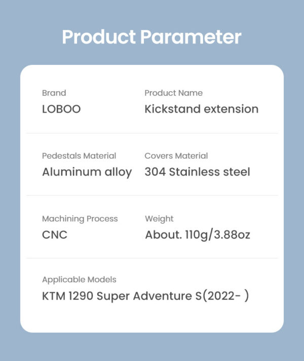 LOBOO Nakładka na stopkę boczną, aluminiowa do KTM1290 Super Adventure S (2022-)