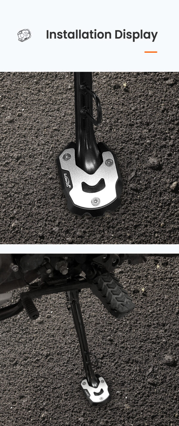 LOBOO Nakładka na stopkę boczną, aluminiowa do SUZUKI V-Strom 1050/XT, V-Strom 1000/XT, SUZUKI GSX-S 1000F, SUZUKI GSX-S 750, SU