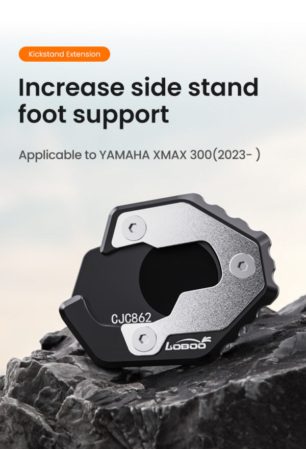 loboo-nakladka-na-stopke-boczna-do-yamaha-xmax-3002023- LOBOO Nakładka na stopkę boczną, aluminiowa do YAMAHA XMAX 300 (2023-)