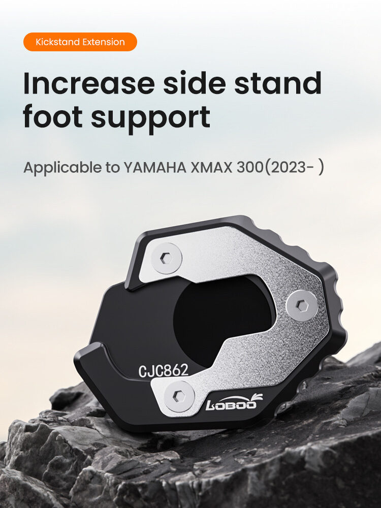 loboo-nakladka-na-stopke-boczna-do-yamaha-xmax-3002023- LOBOO Nakładka na stopkę boczną, aluminiowa do YAMAHA XMAX 300 (2023-)