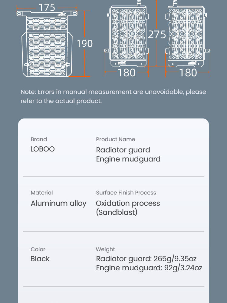 LOBOO Osłona błotna silnika do KTM 1290 Super Adventure S/R (2022-), czarna