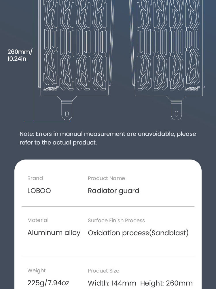 LOBOO Osłona chłodnicy aluminiowa do BMW R1250GS (2019-), BMW R1250GS ADV (2019-)